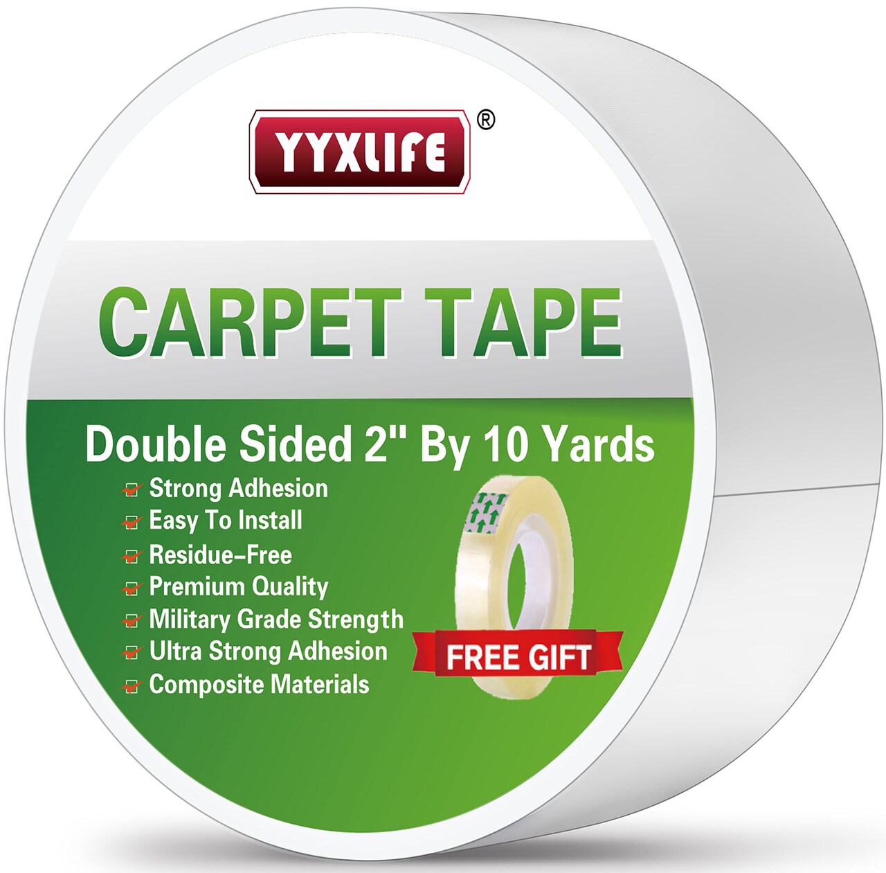 Double Sided Carpet Tape for Area Rugs Carpet Adhesive Removable  Multi-Purpose Rug Tape Cloth for Hardwood Floors, Outdoor Rugs,2 Inch x 10  Yards, White